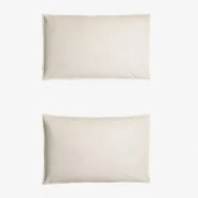 Zestaw 2 Poszewek Na Poduszki Z Lnu O Gramaturze 160g/m² Sorana Biała & 50 X 75 Cm - Sklum