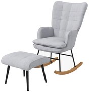 HOMCOM Fotel bujany z podnóżkiem
