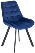Granatowe pikowane welurowe krzesło E5-E86