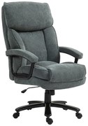 HOMCOM Duży wysoki fotel biurowy, nośność 200 kg, mocna konstrukcja, miękki pokrowiec, Szary