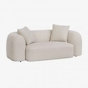 Sofa Coco 2-osobowa Z Tkaniny Szenilowej Gruba Biała Szenila - Sklum