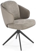Popielaty tapicerowany fotel z obrotowym siedziskiem R7-S08