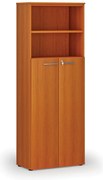 Szafa biurowa kombinowana PRIMO WOOD, 4-poziomowe drzwi, 800 x 420 x 2128 mm, wiśnia