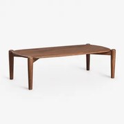 Prostokątny Stolik Kawowy 120x60 Cm Z Drewna Mango Gina Ciemny Drewniany Uchwyt - Sklum