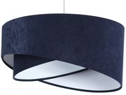 Granatowo-biała lampa wisząca welurowa - 3X EX985 S6-P29