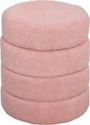 HOMCOM Hoker, okrągły, polar Teddy, stalowa konstrukcja, do 120kg, Φ40x45H cm, Różowy