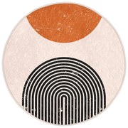 Pomarańczowo-kremowy okrągły dywan odpowiedni do prania i robotów sprzątających ø 120 cm Comfort – Mila Home