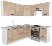 Zestaw mebli kuchennych narożny dąb sonoma  L8-L34