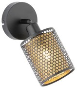 Wofi 12106 - Kinkiet punktowy CHEVAL 1xE14/28W/230V czarny/złoty