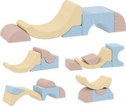 AIYAPLAY Zestaw 5 Piankowych Klocków do Wspinania, z Pokryciem z Cordu, Lekkie, do Budowania, Raczkowania, Wspinania, Kolorowe