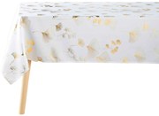 Obrus prostokątny BLOOMY, biały, złoty miłorząb japoński
