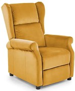 Musztardowy rozkładany fotel uszak N8-P07