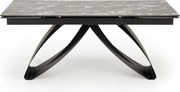 Stół rozkładany HILARIO 180(260)x90 czarny marmur/czarny HALMAR