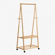 Wieszak Na Ubrania Kerk Z Bambusa Z Półką Na Buty Bambus - Sklum