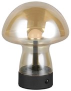 Lampa stołowa LED w bursztynowym kolorze ze szklanym kloszem (wysokość 18 cm) Dooley – Trio