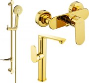Mexen Milo DF40 zestaw prysznicowy, złoty - 713154DF40-50