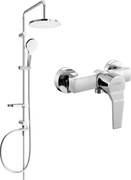 Mexen Erik zestaw prysznicowy natynkowy z deszczownicą i baterią prysznicową Caro, chrom - 746640205-00