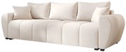 Kremowa sofa tapicerowana z pojemnikiem na pościel D0-L86