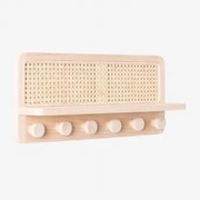 Wieszak Scienny Z Pólka Z Rattanu Riley Miel & ↔︎ 60 Cm - Sklum