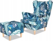 Fotel Uszak pastelowy nadruk do domu biura pracy