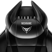 Poduszka zagłówek Diablo X-Horn ze spersonalizowanym haftem, czarna