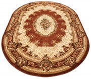 Brązowy owalny dywan w klasycznym stylu N2-W63