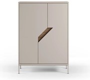 Kremowo-naturalna komoda w dekorze dębu 85x120x40 cm Lilou – Marckeric