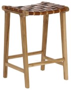 Hoker ze skóry w naturalnym kolorze (wysokość siedziska 67 cm) Calixta – Kave Home
