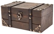 Drewniana skrzynka z okuciami Captain, 20 x 12 x10 cm