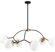 Biało-czarna lampa wisząca ze szklanym kloszem ø 90 cm Kromozom – Opviq lights