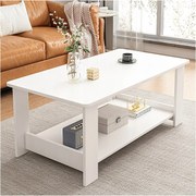 Ława stolik biały kawowy nowoczesny z półką salon pokój loft duży 100 cm