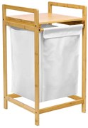Bambusowy kosz na pranie z półką L5-W04