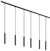Nowoczesny system oświetlenia szynowego z 6 czarnymi lampami wiszącymi 1-fazowymi - Slimline Keno Nowoczesny Oswietlenie wewnetrzne