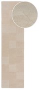 Beżowy wełniany chodnik tkany ręcznie 60x230 cm Checkerboard – Flair Rugs