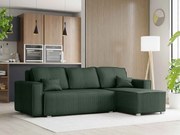 Rozkładana narożna sofa SMART COSARO ciemnozielona, dwustronna + 2 poduszki GRATIS
