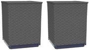 Zestaw 2 czarnych donic ogrodowych K4-A40