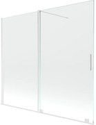 Mexen Velar parawan nawannowy 2-skrzydłowy rozsuwany 180 x 150 cm, transparent, biały - 896-180-000-01-20