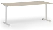 Biurko PRIMO BETA, 180x90 cm, biała podstawa, brzoza