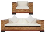 2-częsciowy 4-osobowy zestaw wypoczynkowy z naturalnego rattanu T9-K77