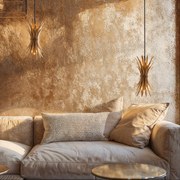 Lampa wisząca w stylu art deco złota - Wesley ArtDeco Oswietlenie wewnetrzne