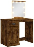 Toaletka kosmetyczna z lustrem podświetlanym przydymiony dąb H4-G92