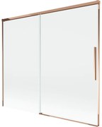 Mexen Rox parawan nawannowy 2-skrzydłowy rozsuwany 180 x 150 cm, transparent, różowe złoto - 8C9-180-001-60-00