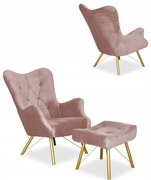 Fotel skandynawski Luna z podnóżkiem Family Meble