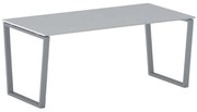 Biurko PRIMO IMPRESS, 180x90 cm, szaro-srebrna podstawa, szary