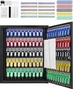 Szafka na Klucze SucceBuy na 100 Kluczy, Skrzynka na Klucze z Regulowanymi Uchwytami i Kolorowymi Breloczkami do Bezpiecznego Przechowywania