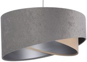 Szaro srebrna lampa wisząca z abażurem 3X EX987 W8-R01