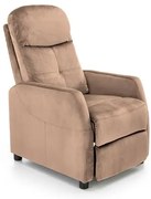 Fotel rozkladany FELIPE 2 VELVET beżowy HALMAR