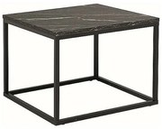 Ława z blatem w dekorze marmuru ROSSI B 60x60 czarny