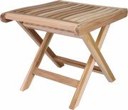 Składany stołek z drewna tekowego do łazienki i przedpokoju