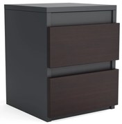Szafka nocna komoda WIKI z 2 szufladami Antracyt/Wenge